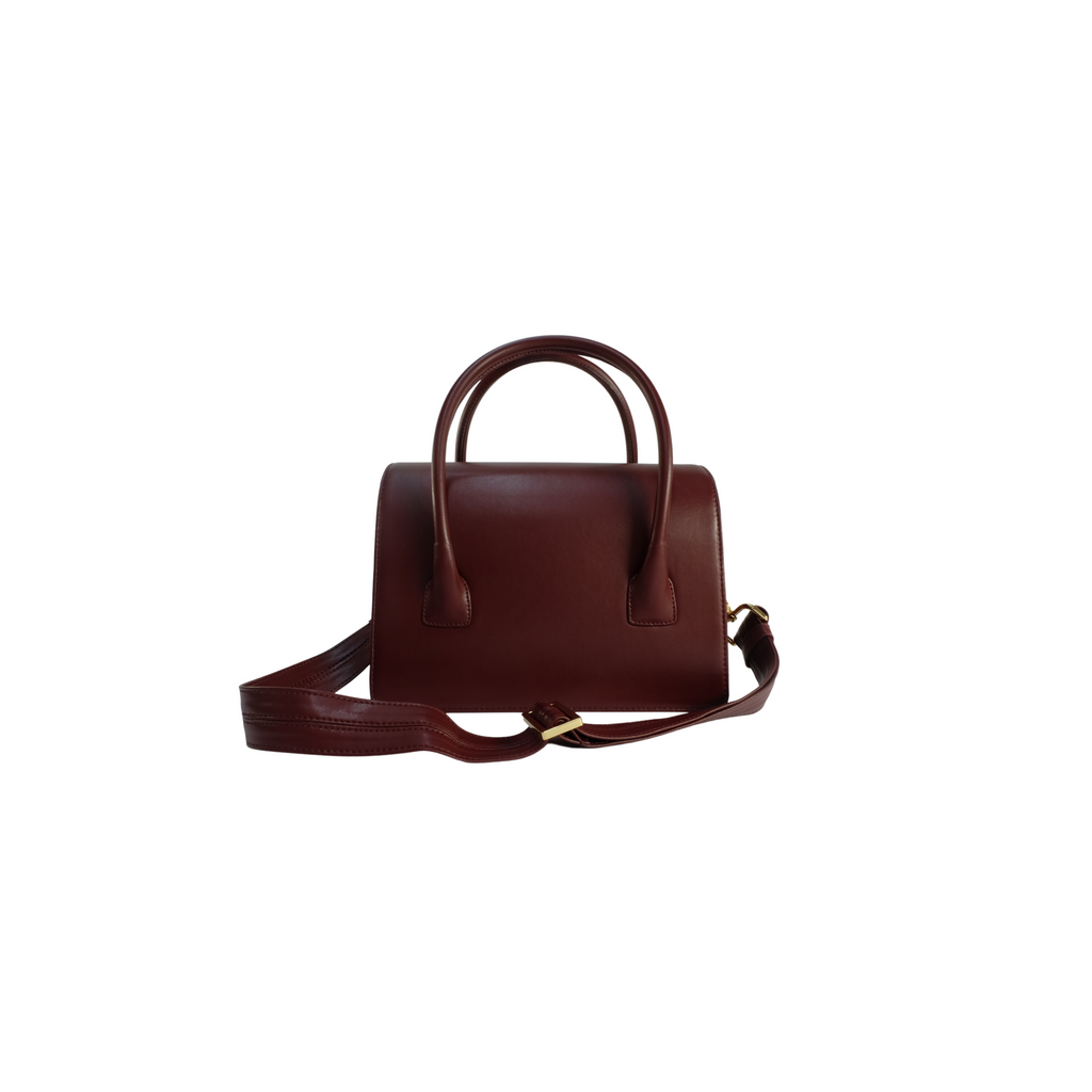 burgundy kaila katherine vegan leather kensington handbag with strap
