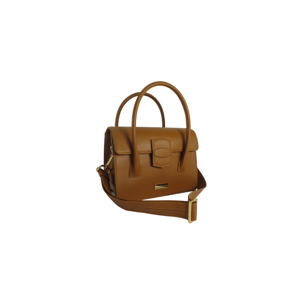 tan kaila katherine vegan leather handbag with strap